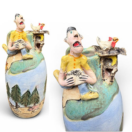 Carolyn Simmons 9.5" Story Jug, Road to the Top DP6210